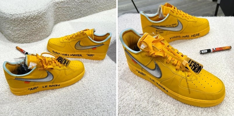 海外 7/5、9/28 発売予定！OFF-WHITE c/o VIRGIL ABLOH × NIKE AIR FORCE 1 LOW “University Gold/Metallic Silver” (オフホワイト ナイキ エア フォース 1 ロー “ユニバーシティゴールド/メタリックシルバー”) [DD1876-700]