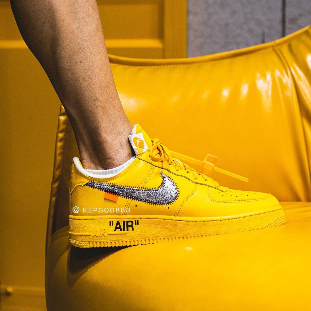 海外 7/5、9/28 発売予定！OFF-WHITE c/o VIRGIL ABLOH × NIKE AIR FORCE 1 LOW “University Gold/Metallic Silver” (オフホワイト ナイキ エア フォース 1 ロー “ユニバーシティゴールド/メタリックシルバー”) [DD1876-700]