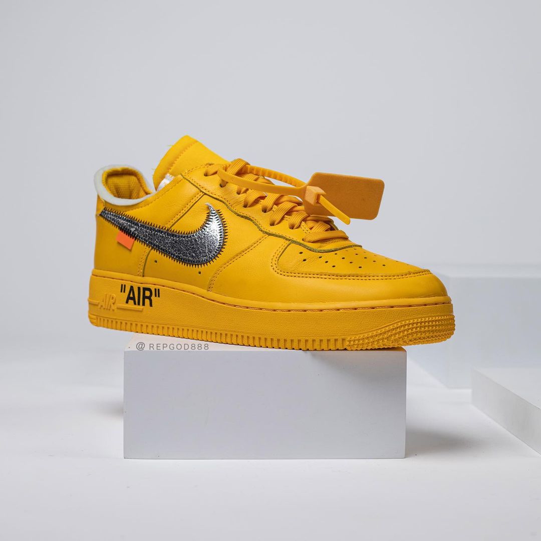 海外 7/5、9/28 発売予定！OFF-WHITE c/o VIRGIL ABLOH × NIKE AIR FORCE 1 LOW “University Gold/Metallic Silver” (オフホワイト ナイキ エア フォース 1 ロー “ユニバーシティゴールド/メタリックシルバー”) [DD1876-700]