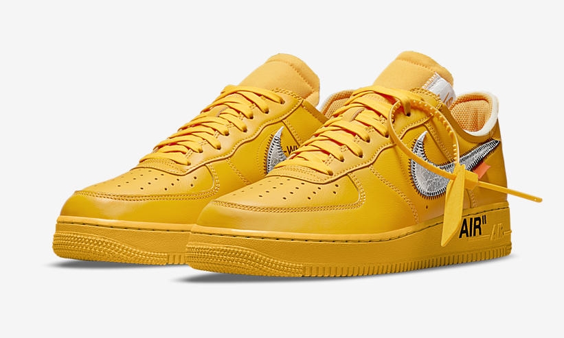 海外 7/5、9/28 発売予定！OFF-WHITE c/o VIRGIL ABLOH × NIKE AIR FORCE 1 LOW “University Gold/Metallic Silver” (オフホワイト ナイキ エア フォース 1 ロー “ユニバーシティゴールド/メタリックシルバー”) [DD1876-700]