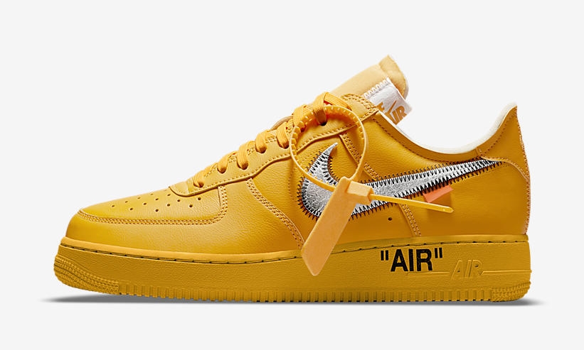 海外 7/5、9/28 発売予定！OFF-WHITE c/o VIRGIL ABLOH × NIKE AIR FORCE 1 LOW “University Gold/Metallic Silver” (オフホワイト ナイキ エア フォース 1 ロー “ユニバーシティゴールド/メタリックシルバー”) [DD1876-700]