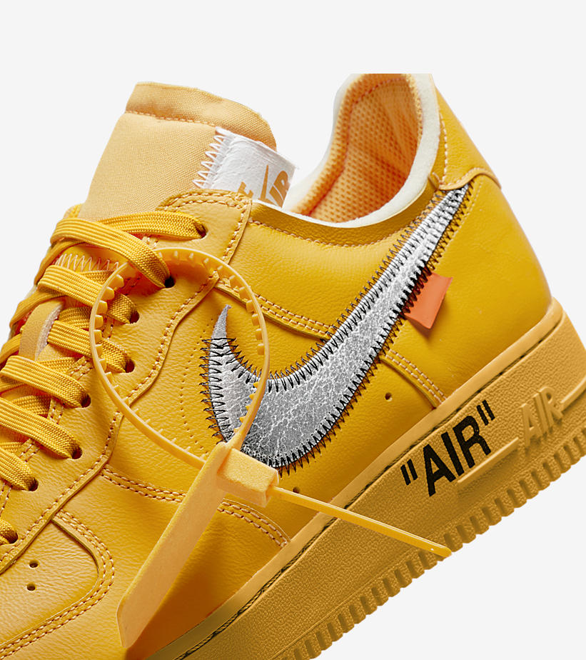 海外 7/5、9/28 発売予定！OFF-WHITE c/o VIRGIL ABLOH × NIKE AIR FORCE 1 LOW “University Gold/Metallic Silver” (オフホワイト ナイキ エア フォース 1 ロー “ユニバーシティゴールド/メタリックシルバー”) [DD1876-700]