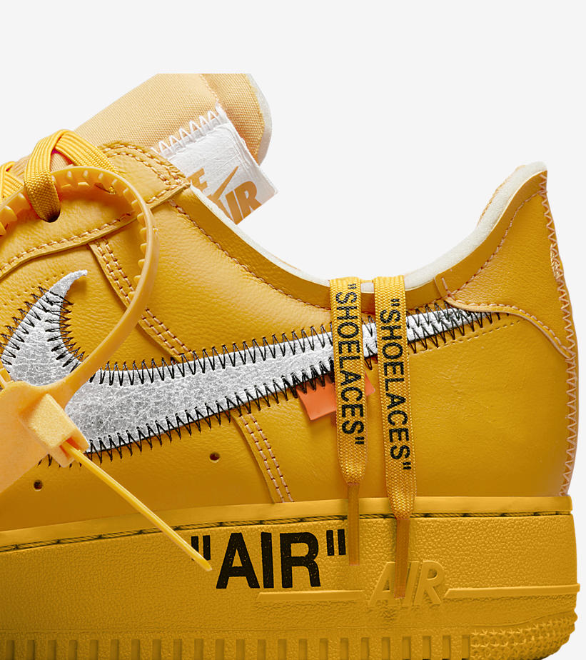 海外 7/5、9/28 発売予定！OFF-WHITE c/o VIRGIL ABLOH × NIKE AIR FORCE 1 LOW “University Gold/Metallic Silver” (オフホワイト ナイキ エア フォース 1 ロー “ユニバーシティゴールド/メタリックシルバー”) [DD1876-700]