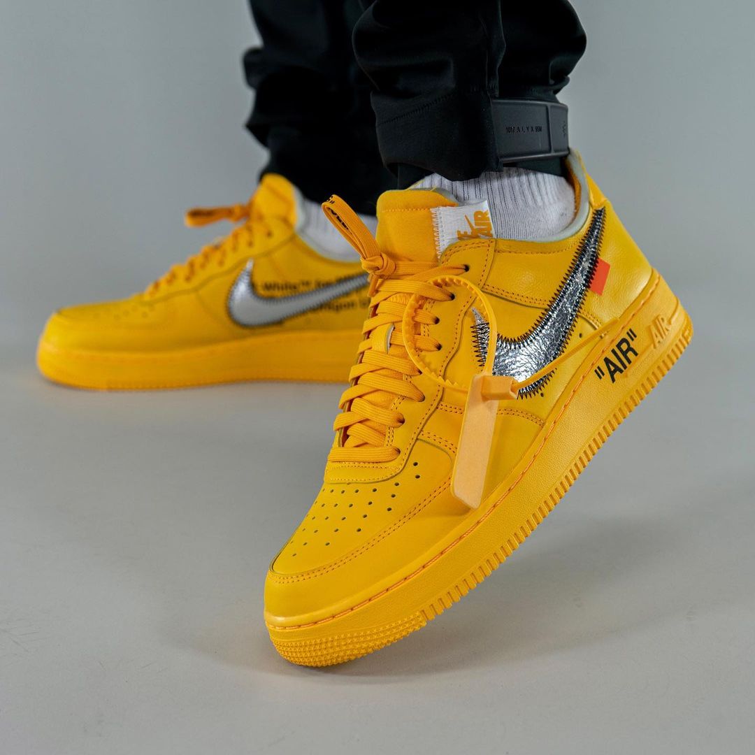 海外 7/5、9/28 発売予定！OFF-WHITE c/o VIRGIL ABLOH × NIKE AIR FORCE 1 LOW “University Gold/Metallic Silver” (オフホワイト ナイキ エア フォース 1 ロー “ユニバーシティゴールド/メタリックシルバー”) [DD1876-700]