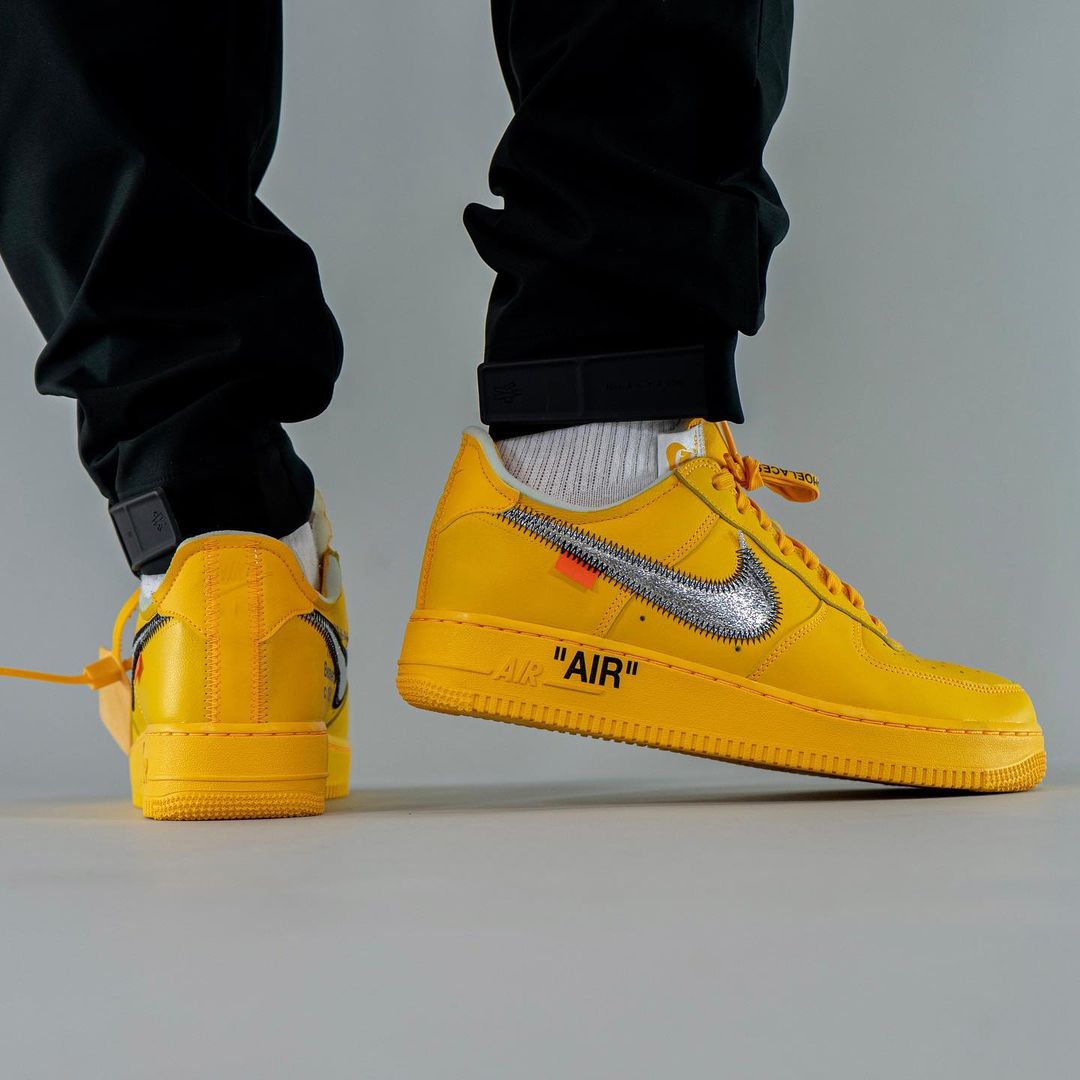 海外 7/5、9/28 発売予定！OFF-WHITE c/o VIRGIL ABLOH × NIKE AIR FORCE 1 LOW “University Gold/Metallic Silver” (オフホワイト ナイキ エア フォース 1 ロー “ユニバーシティゴールド/メタリックシルバー”) [DD1876-700]