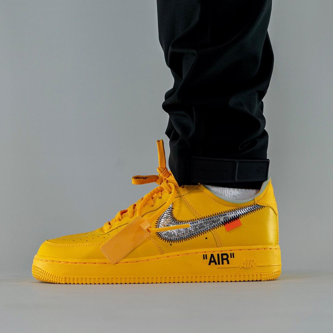 海外 7/5、9/28 発売予定！OFF-WHITE c/o VIRGIL ABLOH × NIKE AIR FORCE 1 LOW “University Gold/Metallic Silver” (オフホワイト ナイキ エア フォース 1 ロー “ユニバーシティゴールド/メタリックシルバー”) [DD1876-700]