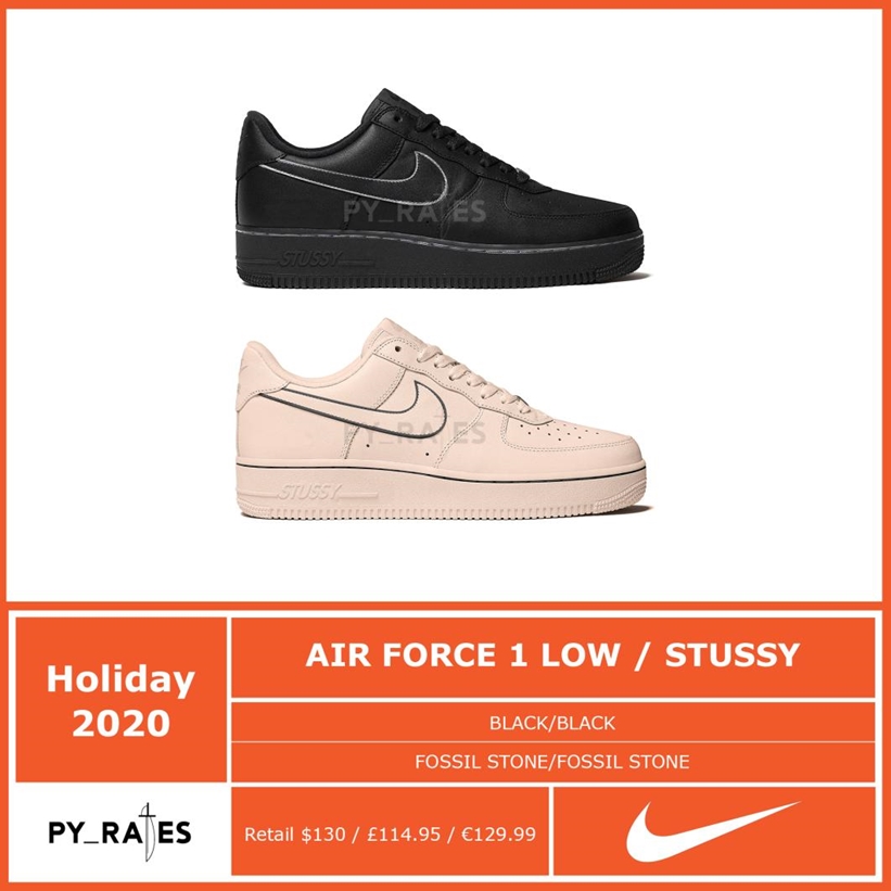 国内 12/12 発売！ステューシー × ナイキ エア フォース 1 ロー “ブラック/フォッシルストーン” (STUSSY NIKE AIR FORCE 1 LOW “Black/Fossil Stone”) [CZ9084-001,200]