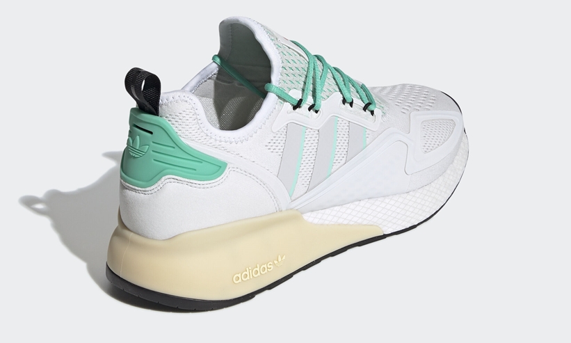 5/29発売！adidas Originals ZX 2K BOOST “Crystal White/Grey One/Hi-Res Green” (アディダス ゼットエックス 2K ブースト “ホワイト/グレー/グリーン”) [FX4172]