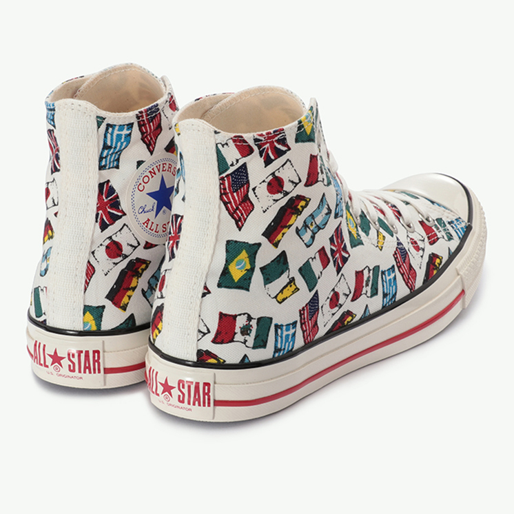 5/19発売！コンバースから世界10か国の旗の総柄をプリントした CONVERSE ALL STAR US NATIONSFLAG HI (オールスター US ネイションズフラッグ HI)