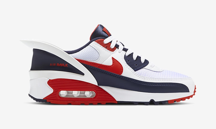 ナイキ エア マックス 90 フライイーズ “ホワイト/ネイビー/レッド” (NIKE AIR MAX 90 FLYEASE “White/Navy/Red”) [CU0814-104]