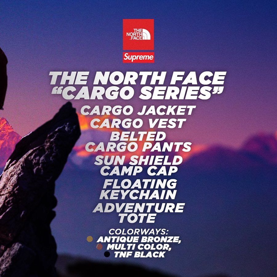 【5/23発売】シュプリーム (SUPREME) × ザ・ノース・フェイス (THE NORTH FACE) 2020 S/S “Cargo Series”)