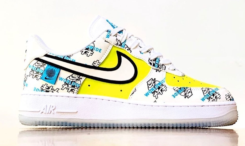 7/15発売！ナイキ エア フォース 1 ロー “ワールドワイド” ホワイト/イエロー” (NIKE AIR FORCE 1 LOW “World Wide” “Black/Yellow”) [DA1343-117]