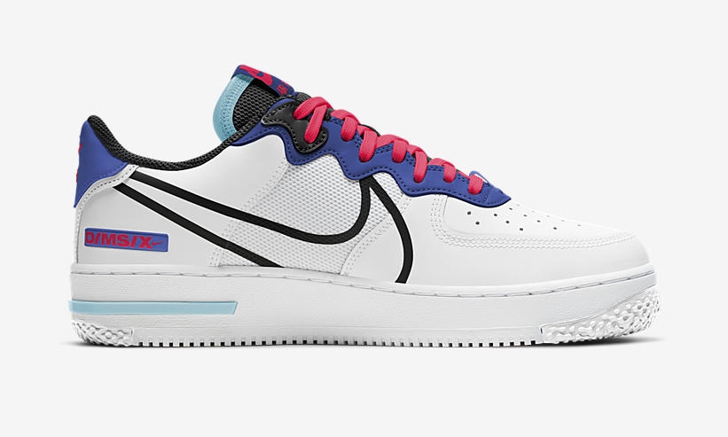 ナイキ エア フォース 1 リアクト ロー “ホワイト/ブルー/クリムゾン” (NIKE AIR FORCE 1 REACT LOW “White/Astronomy Blue/Laser Crimson”) [CT1020-102]