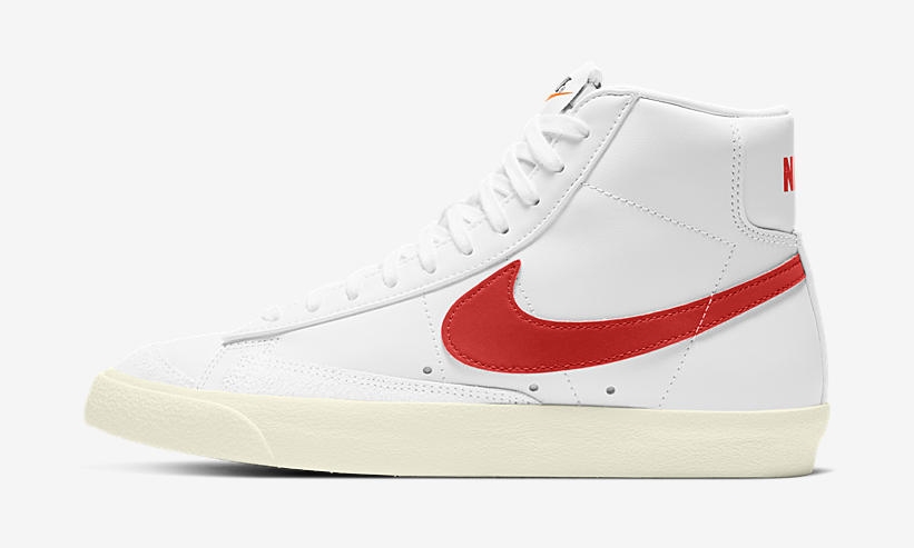 ナイキ ウィメンズ ブレーザー ミッド 77 “ホワイト/ハバネロレッド” (NIKE WMNS BLAZER MID 77 “White/Habanero Red”) [CZ1055-101]