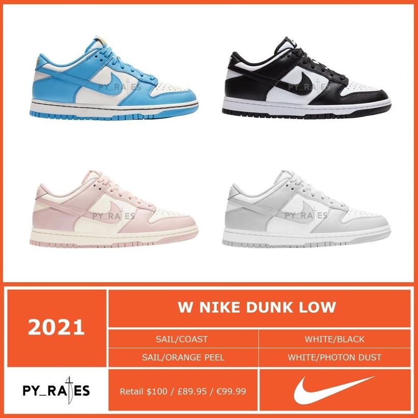 【リーク】2021年発売予定！ナイキ ウィメンズ ダンク ロー 7カラー (NIKE WMNS DUNK LOW)