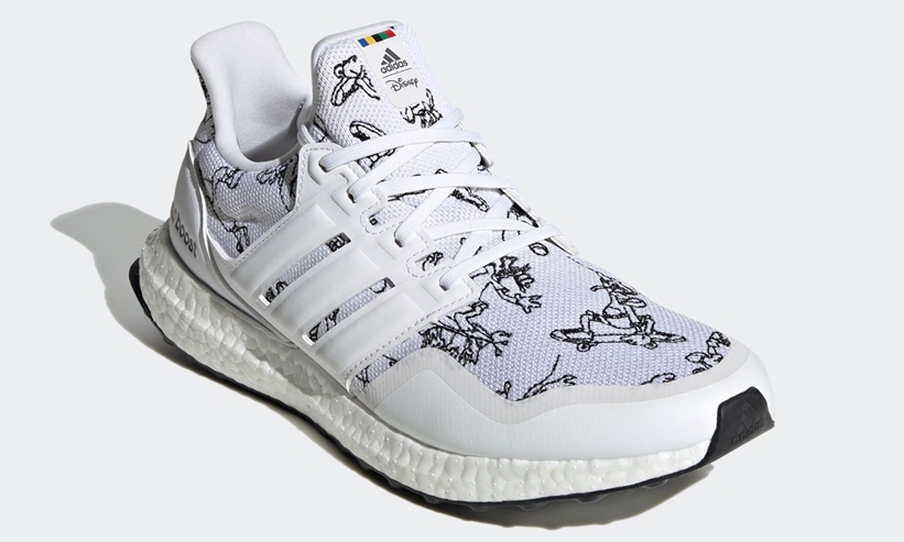 アディダス ウルトラ ブースト “ディズニー グーフィー” ホワイト/ブラック (adidas ULTRA BOOST “Disney Goofy” White/Black) [FV6049]