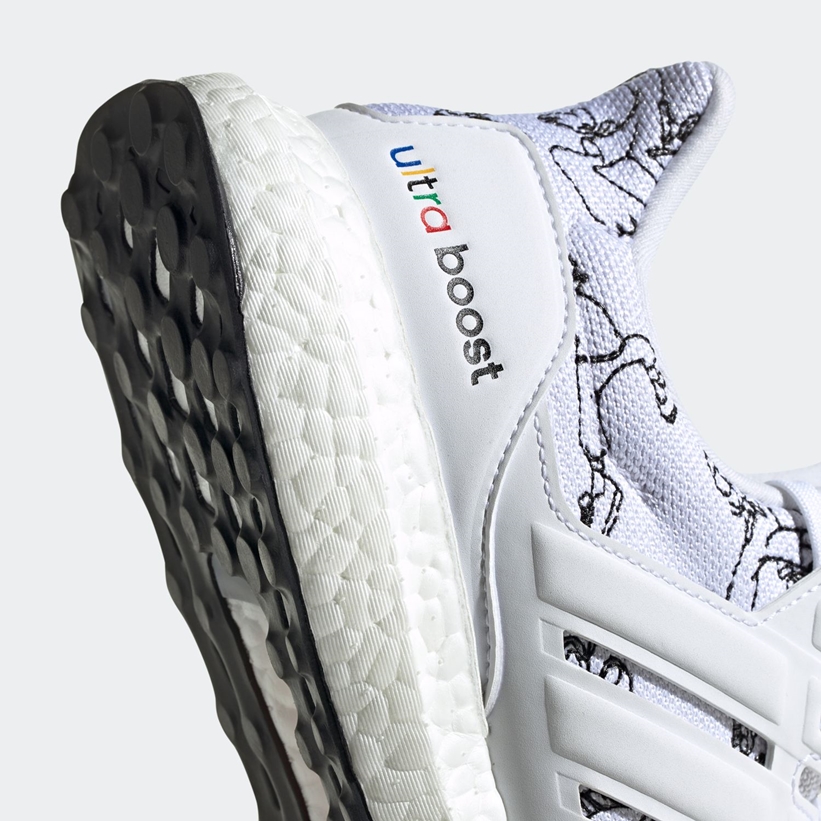 アディダス ウルトラ ブースト “ディズニー グーフィー” ホワイト/ブラック (adidas ULTRA BOOST “Disney Goofy” White/Black) [FV6049]