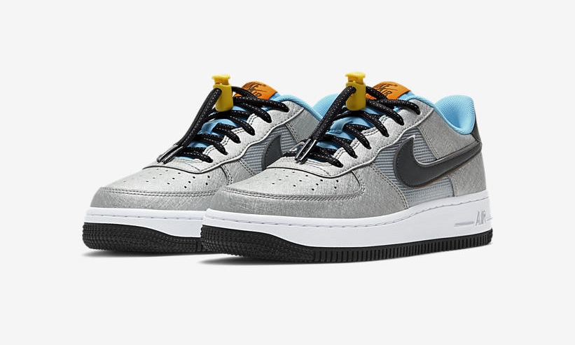 ナイキ GS エア フォース 1 ロー “シルバー/ブルー” (NIKE GS AIR FORCE 1 LOW “Silver/Blue”) [CW6011-001]