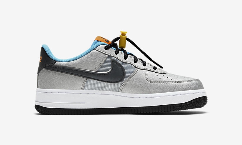 ナイキ GS エア フォース 1 ロー “シルバー/ブルー” (NIKE GS AIR FORCE 1 LOW “Silver/Blue”) [CW6011-001]