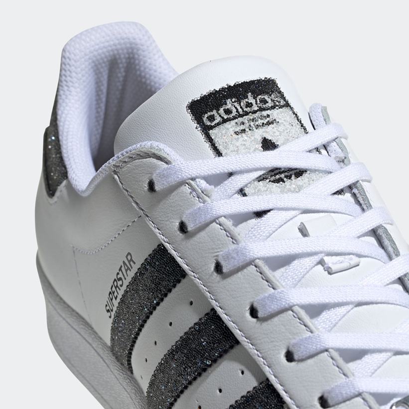 スワロフスキークリスタルをラインに散りばめたadidas Originals SUPERSTAR "White/Black" (アディダス オリジナルス スーパースター Swarovski) [FX7480]