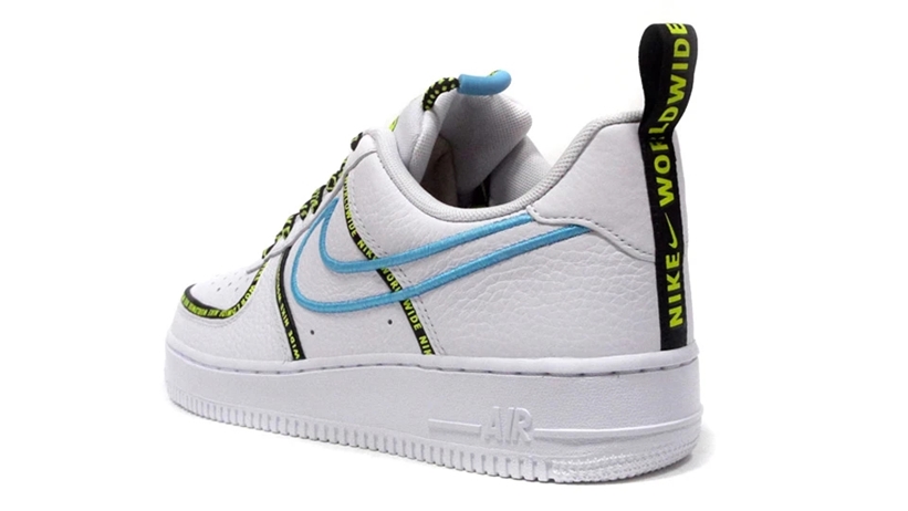 ナイキ エア フォース 1 07 ロー プレミアム “ワールドワイド” ホワイト/ブルーフューリー/ボルト (NIKE AIR FORCE 1 07 LOW PREMIUM “World Wide” White/Blue Fury/Volt) [CK7213-100]