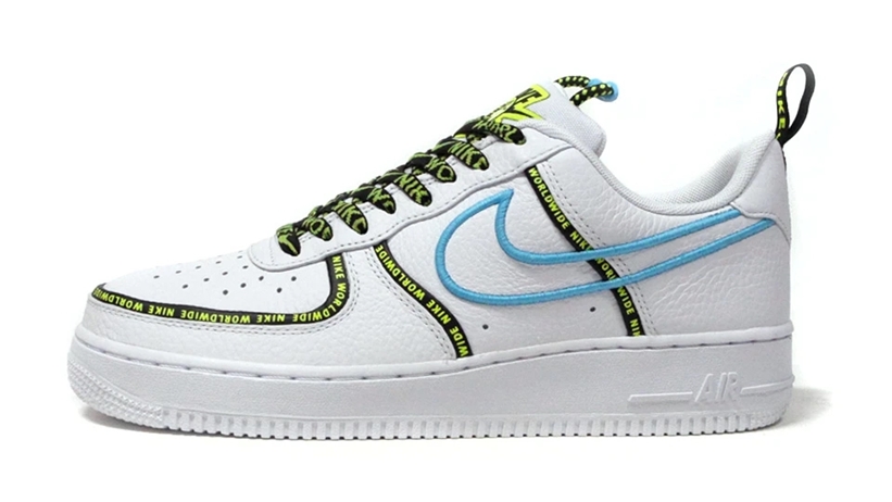 ナイキ エア フォース 1 07 ロー プレミアム “ワールドワイド” ホワイト/ブルーフューリー/ボルト (NIKE AIR FORCE 1 07 LOW PREMIUM “World Wide” White/Blue Fury/Volt) [CK7213-100]