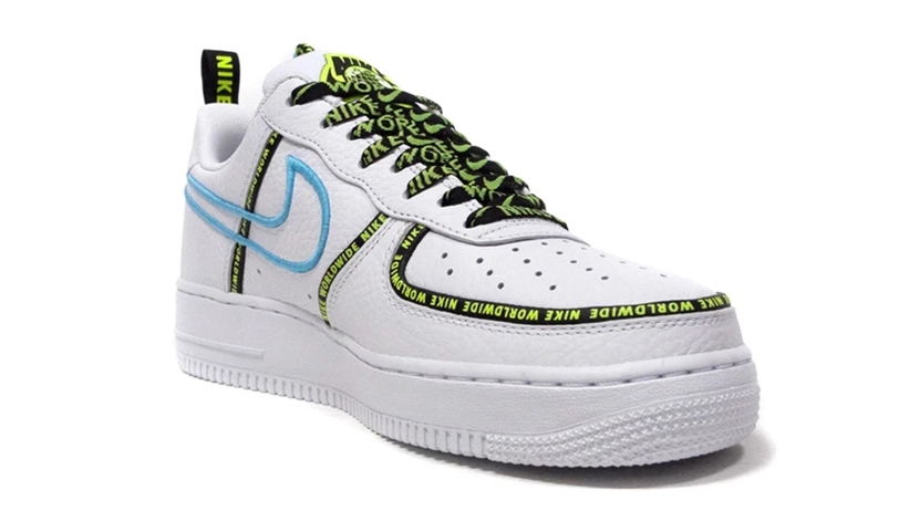 ナイキ エア フォース 1 07 ロー プレミアム “ワールドワイド” ホワイト/ブルーフューリー/ボルト (NIKE AIR FORCE 1 07 LOW PREMIUM “World Wide” White/Blue Fury/Volt) [CK7213-100]