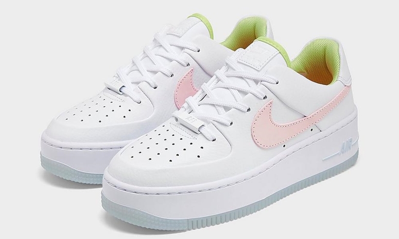 ナイキ ウィメンズ エア フォース 1 セージロー “ホワイト/ピンククウォ－ツ” (NIKE WMNS AIR FORCE 1 SAGE LOW “White/Pink Quartz”) [CW5566-100]