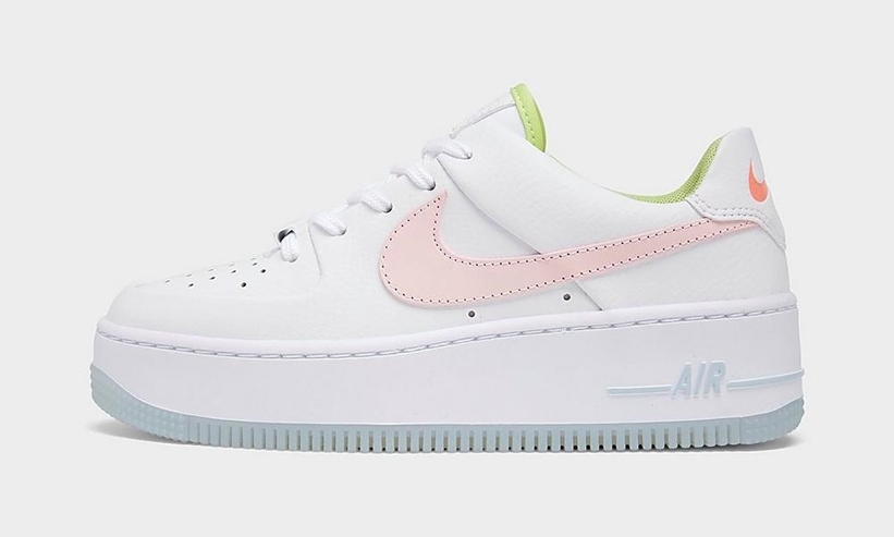 ナイキ ウィメンズ エア フォース 1 セージロー “ホワイト/ピンククウォ－ツ” (NIKE WMNS AIR FORCE 1 SAGE LOW “White/Pink Quartz”) [CW5566-100]