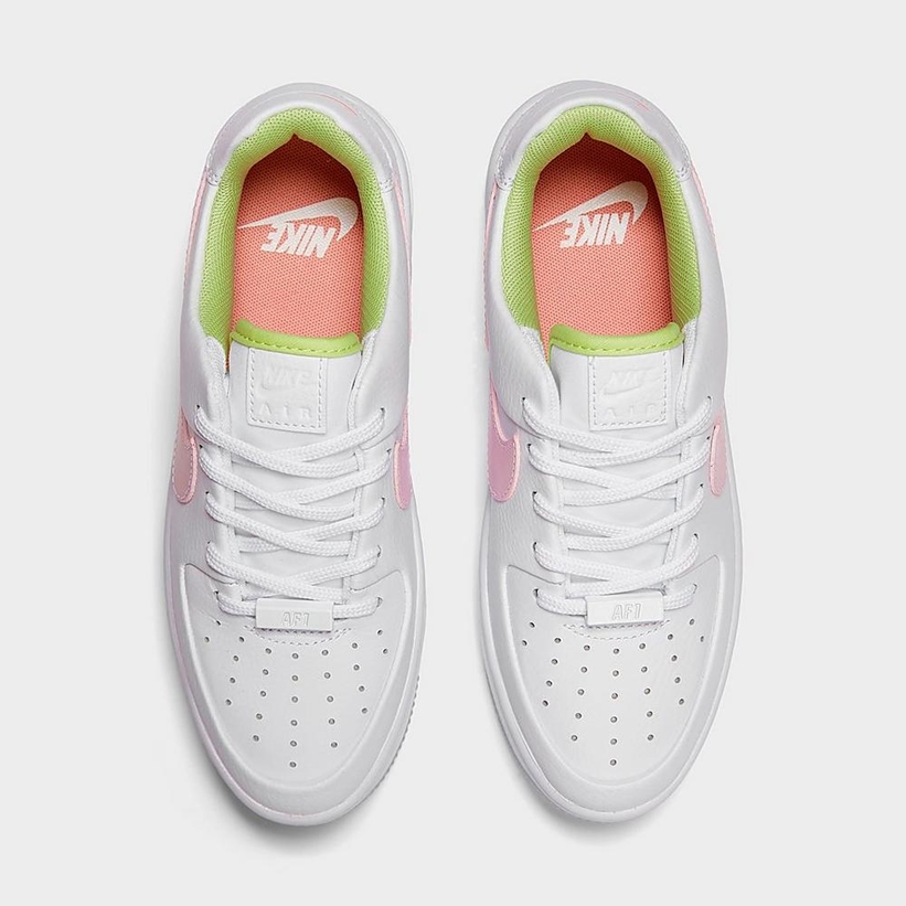 ナイキ ウィメンズ エア フォース 1 セージロー “ホワイト/ピンククウォ－ツ” (NIKE WMNS AIR FORCE 1 SAGE LOW “White/Pink Quartz”) [CW5566-100]