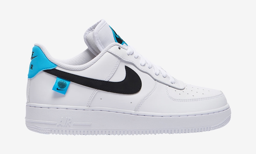 ナイキ エア フォース 1 07 ロー “ワールドワイド” ホワイト/ブルーフューリー/ブラック (NIKE AIR FORCE 1 07 LOW “World Wide” White/Blue Fury/Black) [CK7648-100]