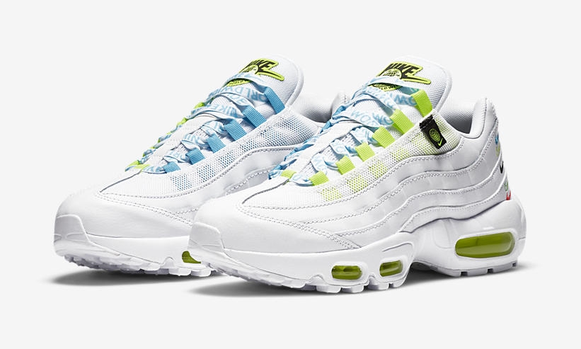 ナイキ ウィメンズ エア マックス 95 “ワールドワイド” ホワイト/ブルーフューリー (NIKE WMNS AIR MAX 95 “World Wide” White/Blue Fury) [CV9030-100]