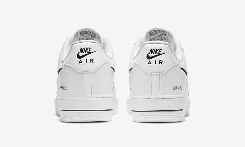 スウッシュをブラックメッシュで表現したナイキ エア フォース 1 ロー “ホワイト/ブラック” (NIKE AIR FORCE 1 LOW “White/Black”) [CZ7377-100]