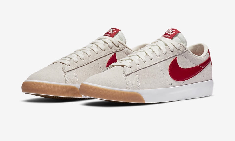 ナイキ SB ブレーザー ロー GT “セイル/カーディナルレッド” (NIKE SB BLAZER LOW GT “Sail/Cardinal Red”) [704939-105]