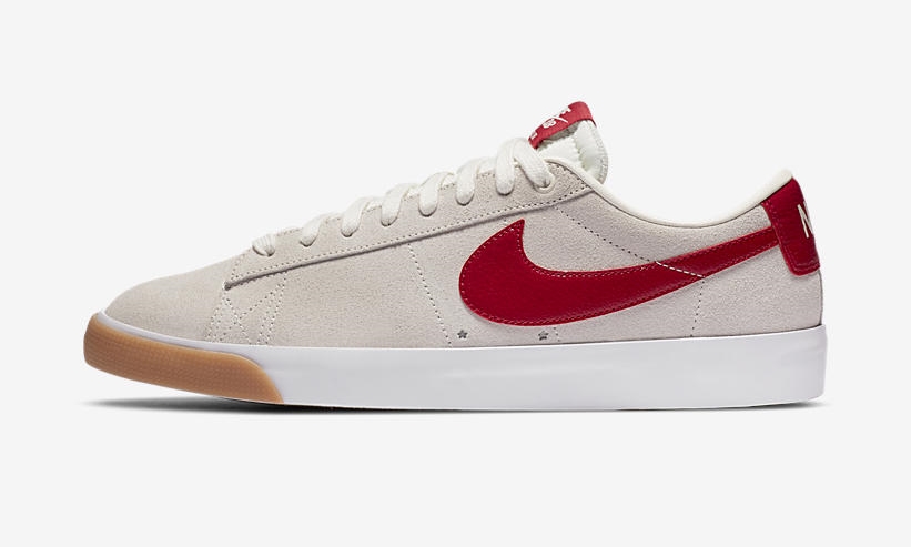 ナイキ SB ブレーザー ロー GT “セイル/カーディナルレッド” (NIKE SB BLAZER LOW GT “Sail/Cardinal Red”) [704939-105]