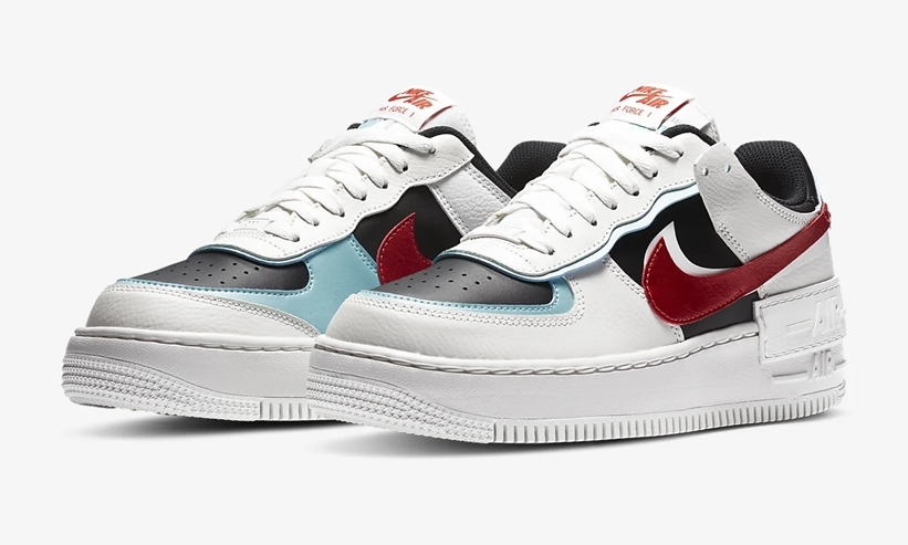 ナイキ ウィメンズ エア フォース 1 ロー シャドウ “サミットホワイト/ブリーチドアクア” (NIKE WMNS AIR FORCE 1 LOW SHADOW “Summit White/Bleached Aqua”) [DA4291-100]