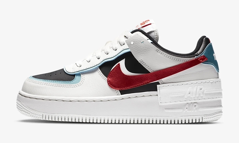 ナイキ ウィメンズ エア フォース 1 ロー シャドウ “サミットホワイト/ブリーチドアクア” (NIKE WMNS AIR FORCE 1 LOW SHADOW “Summit White/Bleached Aqua”) [DA4291-100]