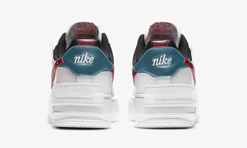 ナイキ ウィメンズ エア フォース 1 ロー シャドウ “サミットホワイト/ブリーチドアクア” (NIKE WMNS AIR FORCE 1 LOW SHADOW “Summit White/Bleached Aqua”) [DA4291-100]