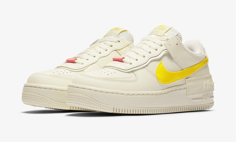 ナイキ ウィメンズ エア フォース 1 ロー シャドウ “セイル/デジタルピンク/オプティイエロー” (NIKE WMNS AIR FORCE 1 LOW SHADOW “Sail/Digital Pink/Opti Yellow”) [CZ0375-100]