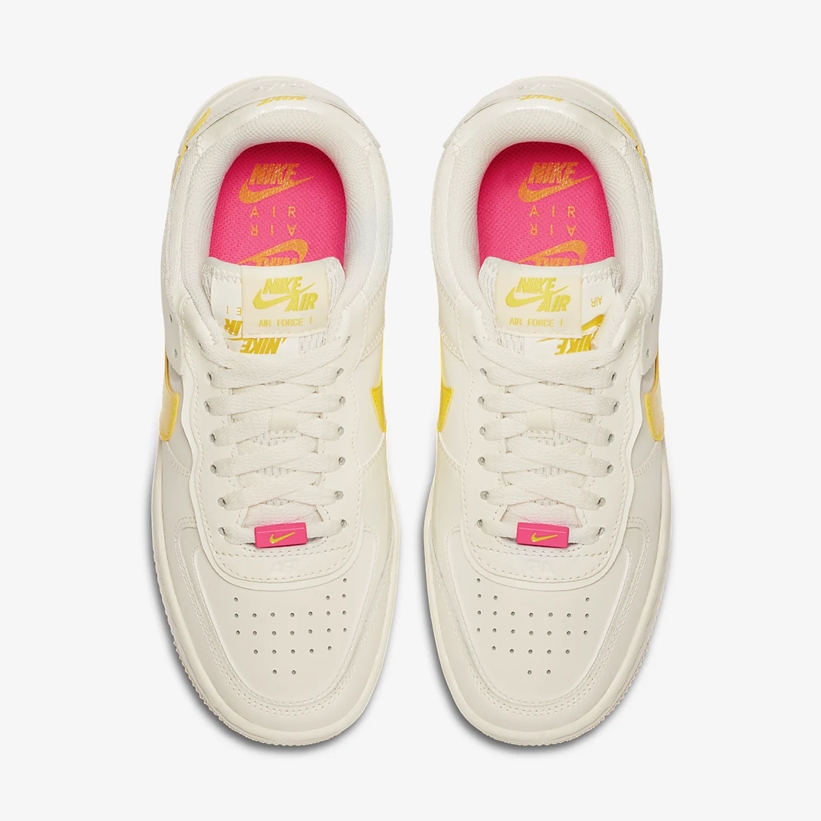 ナイキ ウィメンズ エア フォース 1 ロー シャドウ “セイル/デジタルピンク/オプティイエロー” (NIKE WMNS AIR FORCE 1 LOW SHADOW “Sail/Digital Pink/Opti Yellow”) [CZ0375-100]