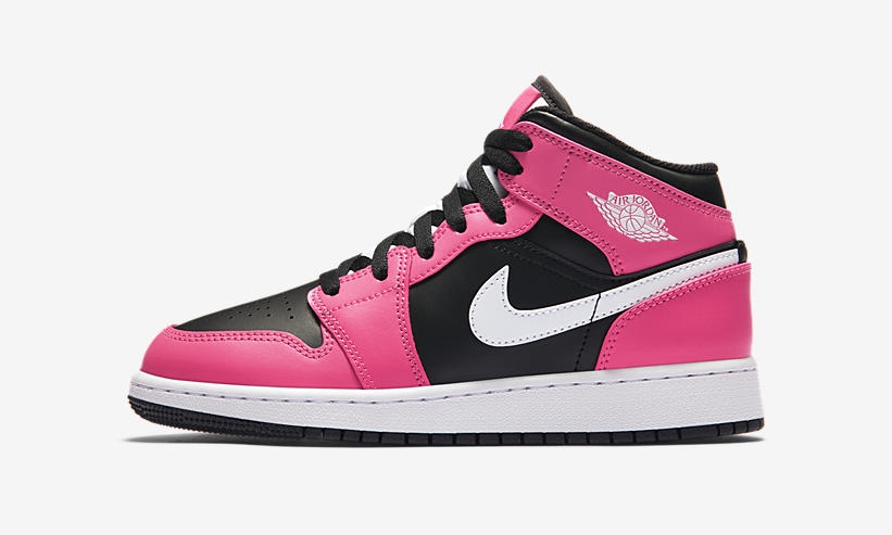 ナイキ GS エア ジョーダン 1 ミッド “ブラック/ピンクシクル” (NIKE GS AIR JORDAN 1 MID “Black/Pinksicle”) [555112-002]