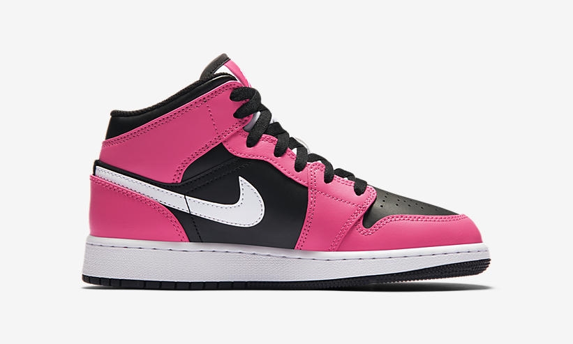 ナイキ GS エア ジョーダン 1 ミッド “ブラック/ピンクシクル” (NIKE GS AIR JORDAN 1 MID “Black/Pinksicle”) [555112-002]