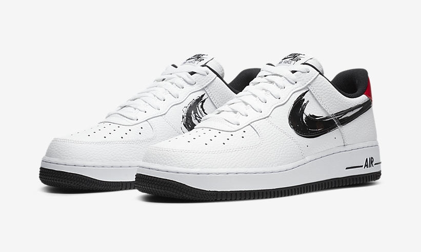 ナイキ エア フォース 1 ロー “ブラック/ホワイト” (NIKE AIR FORCE 1 LOW “Brushstroke Swoosh”) [DA4657-001,100]