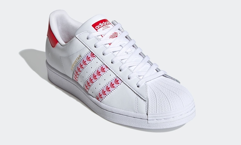 7/2発売！トレフォイルを3ストライプにあしらった adidas Originals SUPERSTAR “White/Rush Red” (アディダス オリジナルス スーパースター “ホワイト/ラッシュレッド”) [FY3495]