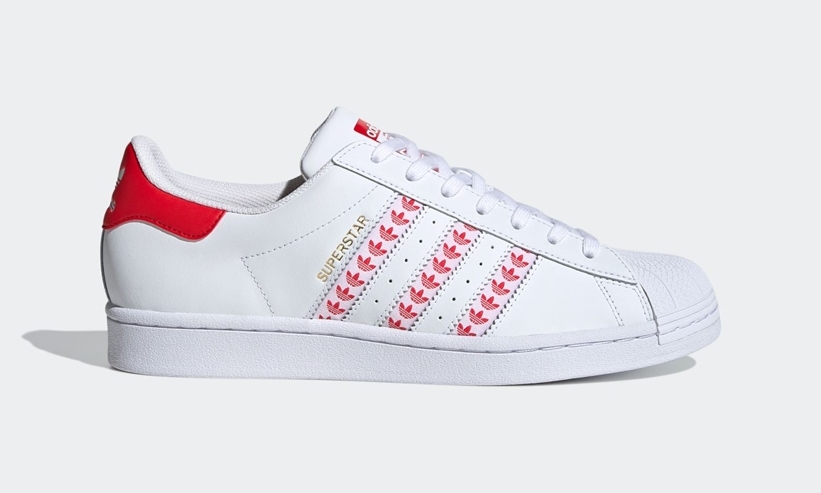 7/2発売！トレフォイルを3ストライプにあしらった adidas Originals SUPERSTAR “White/Rush Red” (アディダス オリジナルス スーパースター “ホワイト/ラッシュレッド”) [FY3495]