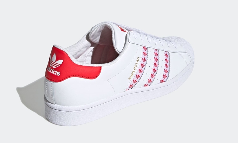 7/2発売！トレフォイルを3ストライプにあしらった adidas Originals SUPERSTAR “White/Rush Red” (アディダス オリジナルス スーパースター “ホワイト/ラッシュレッド”) [FY3495]