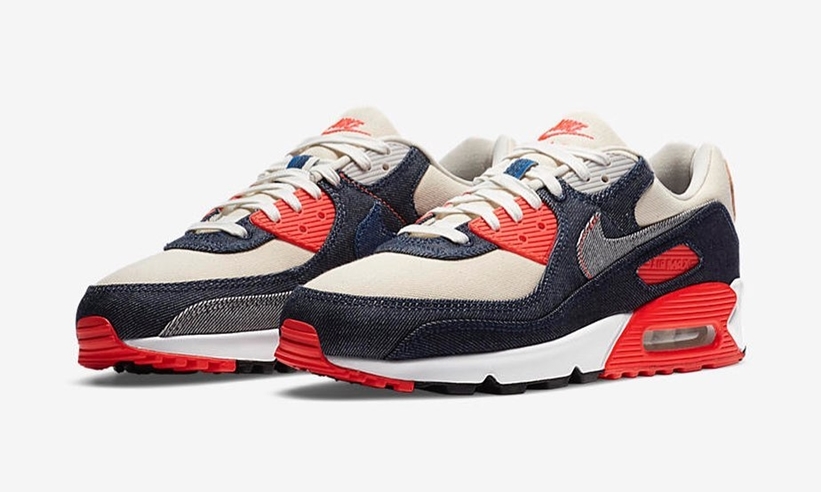 10/16発売！DENHAM × NIKE AIR MAX 90 “Denim/Medium Denim/Infrared/Ecru” (デンハム ナイキ エア マックス 90 “ミディアムデニム/インフラレッド/エクル”)