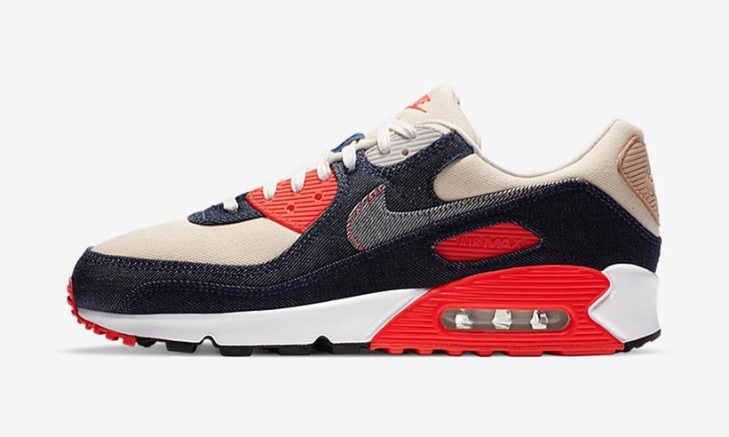 10/16発売！DENHAM × NIKE AIR MAX 90 “Denim/Medium Denim/Infrared/Ecru” (デンハム ナイキ エア マックス 90 “ミディアムデニム/インフラレッド/エクル”)