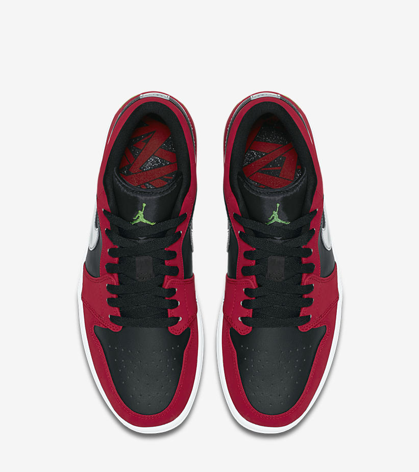 ナイキ エア ジョーダン 1 ロー “ブラック/グリーンパルス/ジムレッド” (NIKE AIR JORDAN 1 LOW “Black/Green Pulse/Gym Red”) [553558-036]