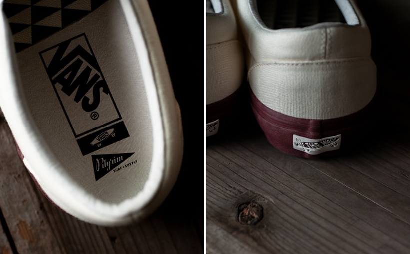 VANS × Pilgrim Surf+Supply CLASSIC SLIP-ON “NATURAL/BURGUNDY”が7/25発売 (バンズ ピルグリム サーフ+サプライ)